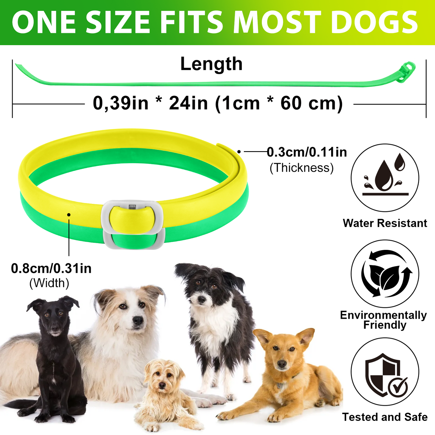 Dog Flea & Tick Collar 4 Pack – Natural Flea and Tick Prevention Collar, Waterproof, Adjustable, Long-Lasting Protection for Small, Medium & Large Dogs | 24 Months Total Protection