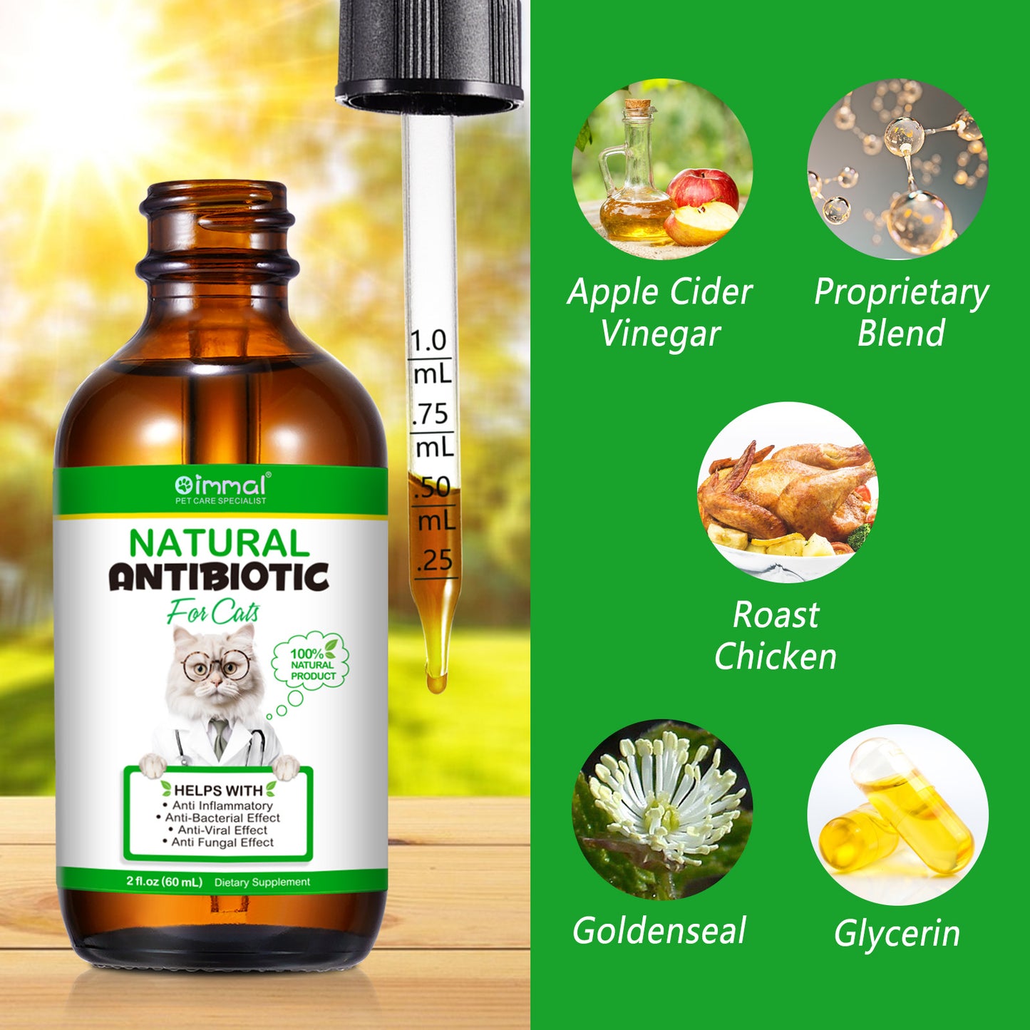 Natural Antibiotic Drops for Cats – Immune, Skin & Infection Support