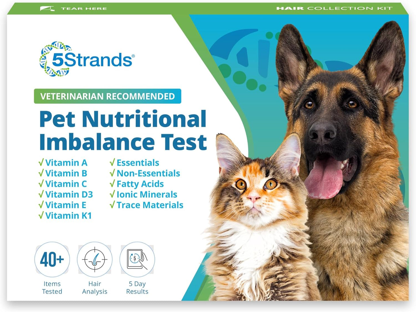 5Strands | Household Pet Nutritional Deficiency Test Kit | Hair Analysis