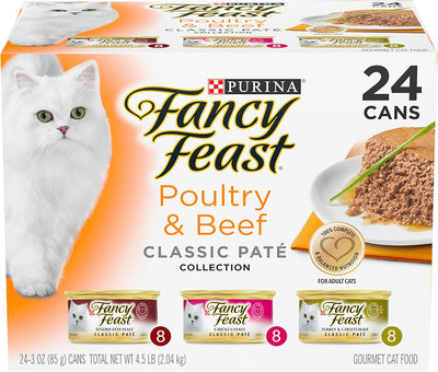 Fancy Feast Poultry and Beef Paté Wet Cat Food, 85 g (Pack of 24)