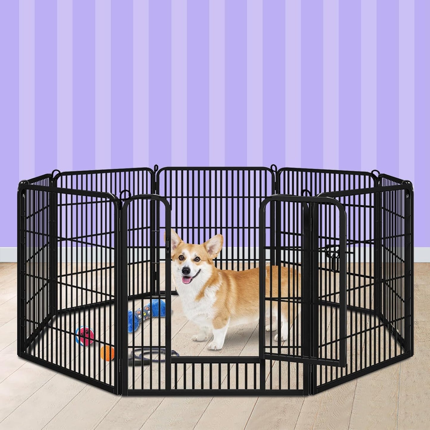 Beastie 24" Foldable Pet Dog Metal Playpen Enhanced, Universal Portable Pet Exercise Cage