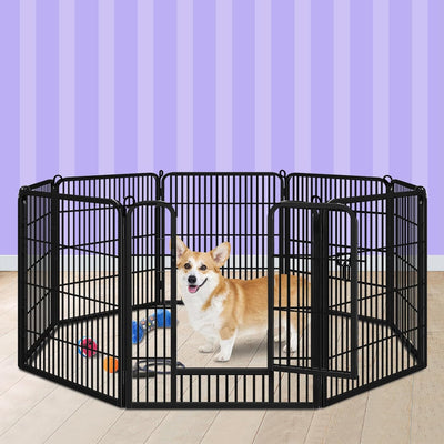 Beastie 24" Foldable Pet Dog Metal Playpen Enhanced, Universal Portable Pet Exercise Cage