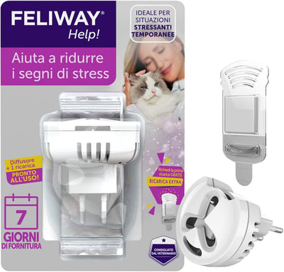 FELIWAY® Help! Diffuser + Refill 7 Days – Helps Your Cat to Face Momentary Stress Situations – Calming and Stress Relief Feline Pheromones for Cats