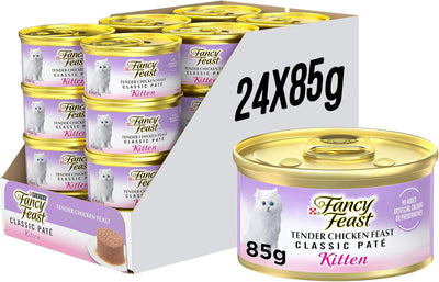 Fancy Feast Classic Paté Kitten Wet Cat Foood Tender Chicken Feast 24x85g
