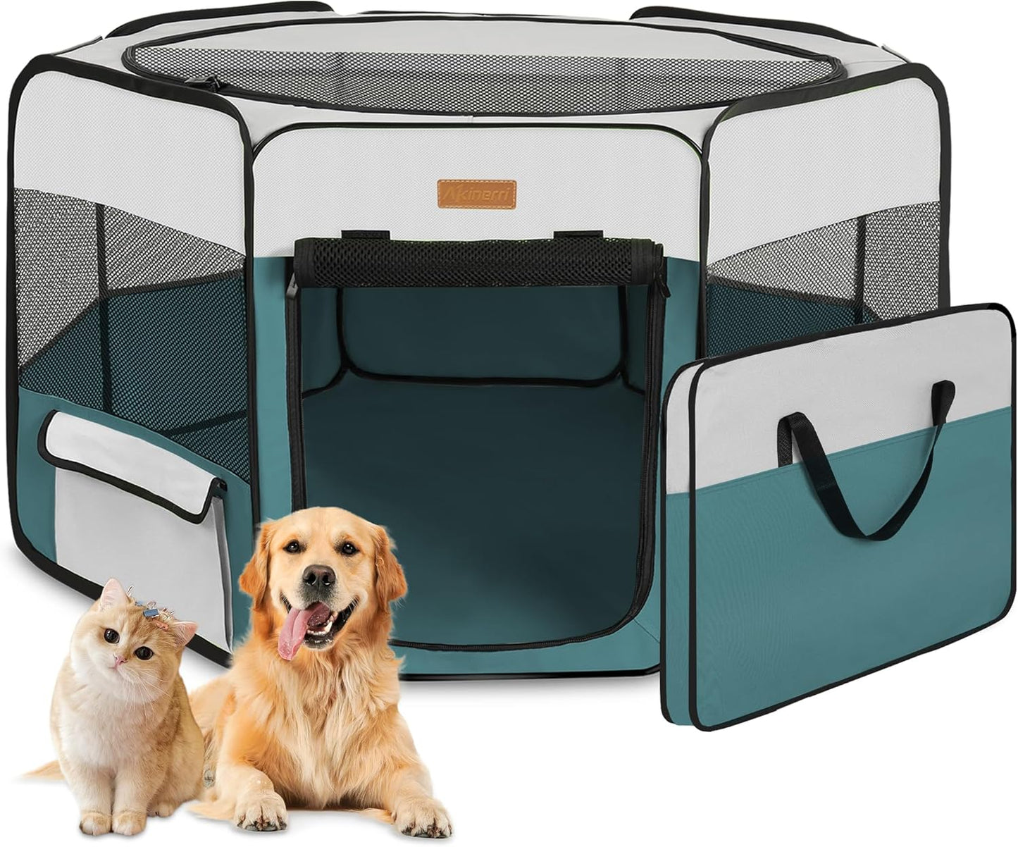 Dog Playpen, Portable Pet Play Pen for Cat, Puppies, Rabbits, Chickens, Foldable Large