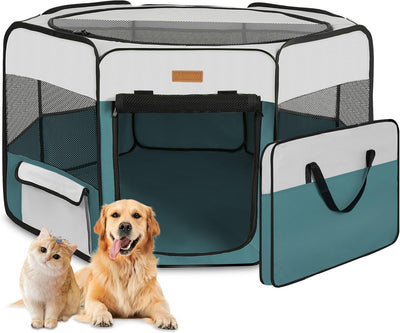 Dog Playpen, Portable Pet Play Pen for Cat, Puppies, Rabbits, Chickens, Foldable Large