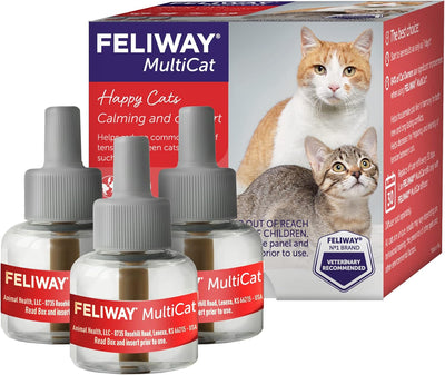 FELIWAY® MultiCat 3 x 30 Day Cat Calming Refills for Pheromone Diffuser, 3 x 48ml