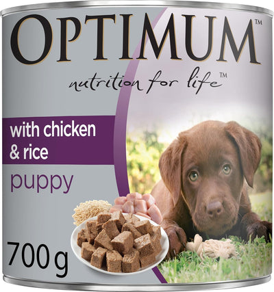 Optimum Chicken and Rice Wet Puppy Food, 12 Cans, Medium