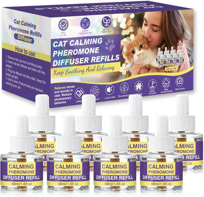 Cat Calming Diffuser Refill, 8 Pack Pheromones for Cats