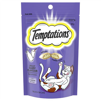TEMPTATIONS Cat Treats Creamy Dairy Flavour 85g, 6 Pack