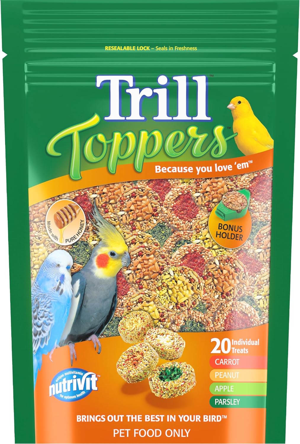 Trill Toppers Bird Treats, 20 Pack