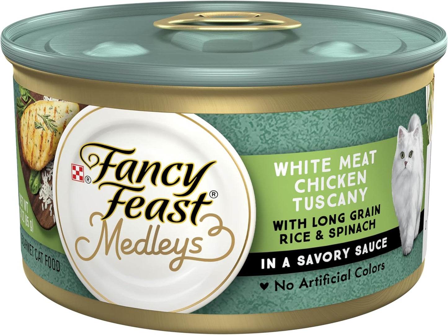 Fancy Feast Medleys Adult Wet Cat Food White Meat Chicken Tuscany with Rice & Garden Greens in Sauce 24x85g