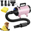 VOLKWELL 3200W/4.3HP Pet Grooming Dryer, Adjustable Speed & Temperature Control Pink Dog Blow Dryer, High Velocity Dog Hair Dryer with 4 Nozzles(Pink)