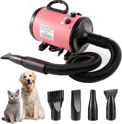 Dog Hair Dryer Pet Dryer, 2800 W Blower Dog Hair Dryer, Very Quiet Adjustable Speed and Heat