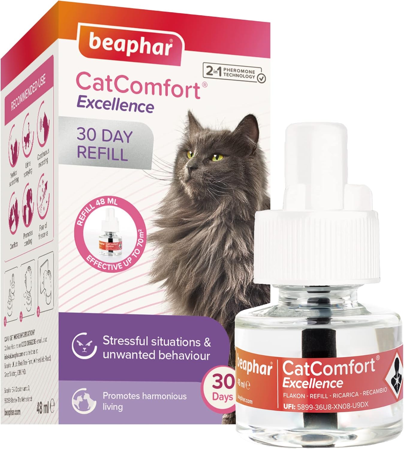 Beaphar | CatComfort Excellence Refill | Excellence Diffuser | Lasts Up To 30 Days