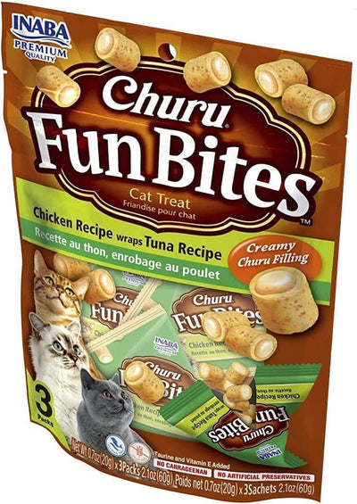 INABA CAT CHURU FUN BITE CHKN WRAP CHKN 60G 6PK(OM6)