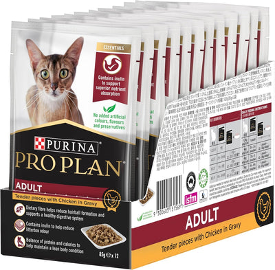 PRO PLAN Adult Wet Cat Food Chicken in Gravy 12x85g