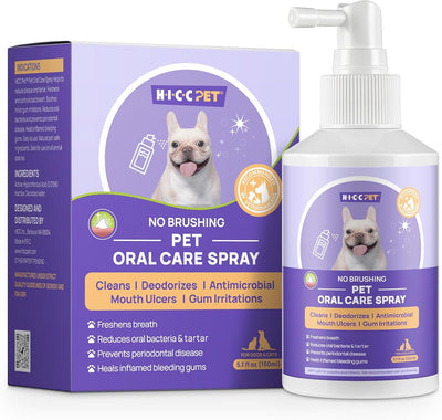 HICC PET Dog Dental Care Spray, Dog Breath Freshener