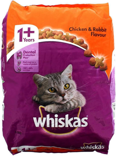 Whiskas Adult Chicken and Rabbit Flavour Dry Cat Food, 6.5 kg