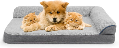 Sivomens Dog Bed for Medium Dogs, Egg Crate Foam Orthopedic Dog Bed with L-Shaped