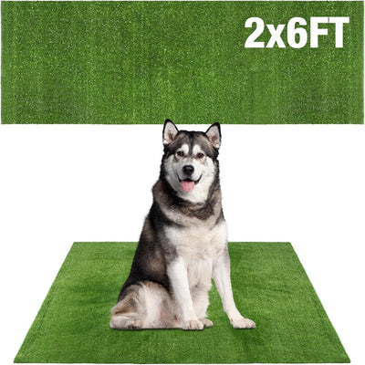 GLOBREEN Artificial Grass for Dog, 2FTx6FT Large Fake Grass Pee Pad for Dogs Potty Training, Indoor Outdoor Turf Pets Playpen Mat Balcony Apartment, GLB-PP8MM-2X6
