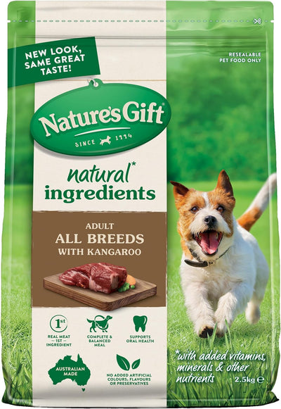 Nature's Gift Adult Dry Dog Food, Kangaroo 2.5kg - 100% Complete & Balanced Nutrition