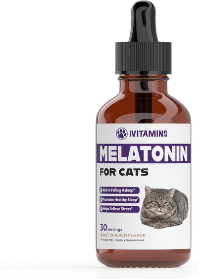 Melatonin for Cats | Supports Healthy, Restful Sleep for Your Cat | Cat Stress Relief | 1 fl oz