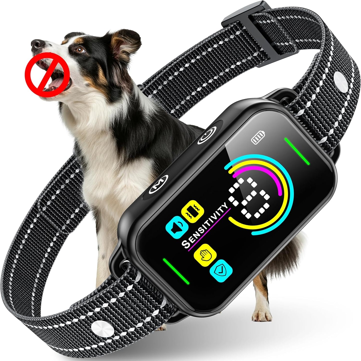 DINJOO Bark Collar, Dog Bark Collar for Large Medium Small Dogs,Smart Bark Collar (Dark Black)