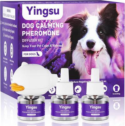 Dog Calming Diffuser, 6 in 1 Puppy Pheromones Calming Diffuse, 2 Diffuser 4 Refill(48ml)