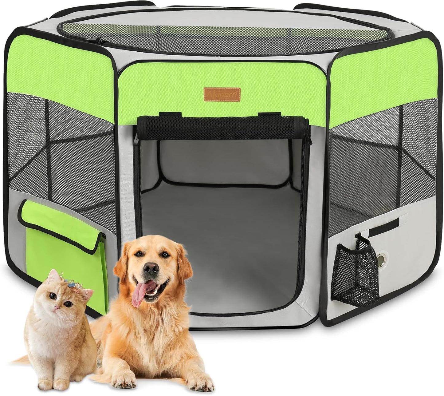 Dog Playpen, Portable Pet Play Pen for Cat, Puppies, Rabbits, Chickens, Foldable Large-Capacity