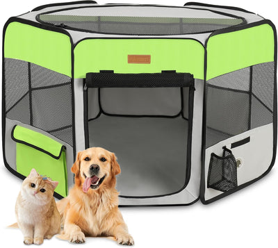 Dog Playpen, Portable Pet Play Pen for Cat, Puppies, Rabbits, Chickens, Foldable Large-Capacity