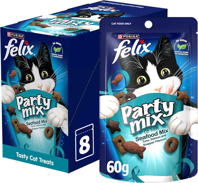 FELIX Adult Cat Treats Seafood Party Mix 8x60g