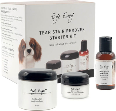 Eye Envy Dog Tear Stain Remover Starter Kit | Tear Stain Essentials in one kit at a 2-Step System | Lasts 30-45 Days