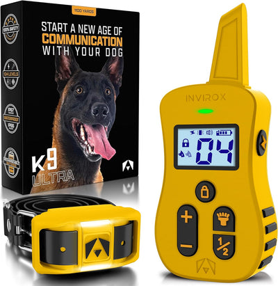 INVIROX Shock Collar for Dogs [Ultra K9] 124 Training Levels, 4 Powerful Modes with Night-Light