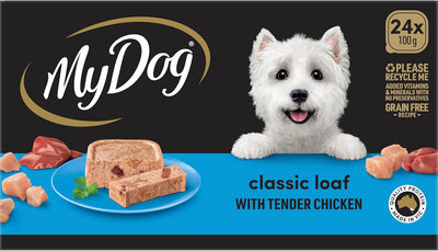 Adult Wet Dog Food Classic Loaf with Tender Chicken 24 x 100g Trays