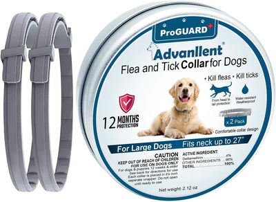 Flea Collar for Dogs, Flea and Tick Prevention for Dogs Collar, Dog Flea and Tick Treatment, 2 Collars, 12 Months Prevention, One Size Fits All