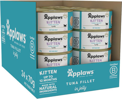 Applaws 100% Natural Wet Complementary Food for Kittens in Broth 70g Tin (Pack of 24)