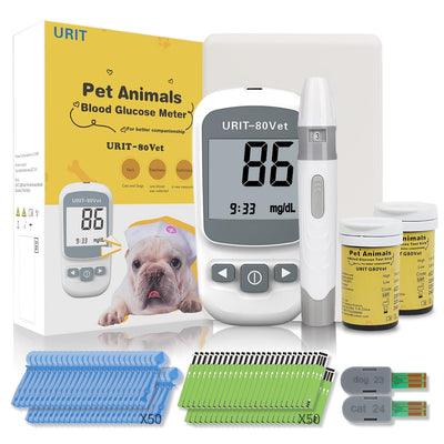Pet Glucose Meter with 50 Test Strips, Dog/Cat Glucose Monitor Kit, Glucose Monitoring System for Dog/Cat Diabetes