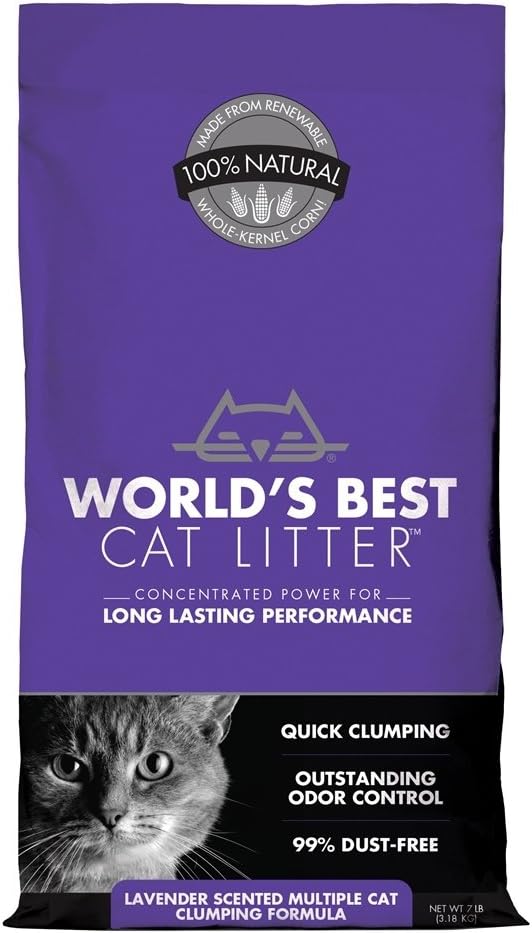 World's Best Multiple Cat Lavender Scented Litter for Cats 7 Pound