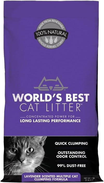 World's Best Multiple Cat Lavender Scented Litter for Cats 7 Pound