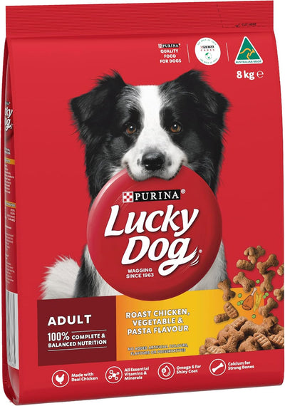 LUCKY DOG Adult Dry Dog Food Roast Chicken Vegetable Pasta Flavour 8kg