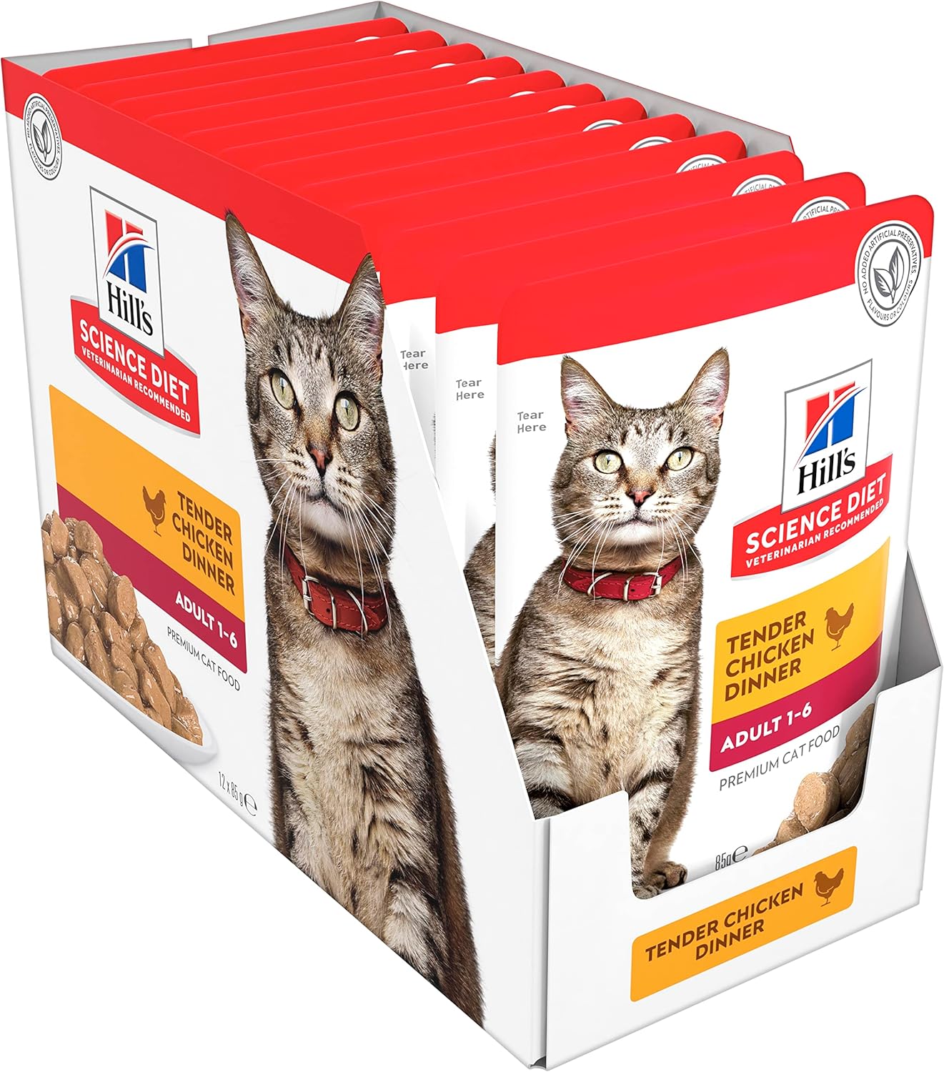 Hill's Science Diet Adult Wet Cat Food, Chicken, 85g, 12 Pack, Cat Food Pouches