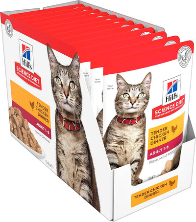 Hill's Science Diet Adult Wet Cat Food, Chicken, 85g, 12 Pack, Cat Food Pouches