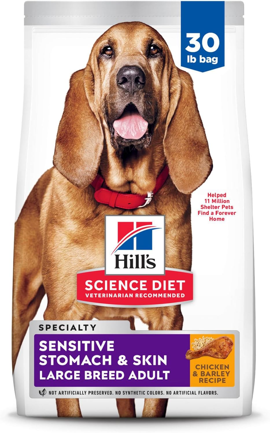 Hill's Science Diet Sensitive Stomach and Skin Adult Large Breed, Chicken Recipe, Dry Dog Food, 13.6kg Bag