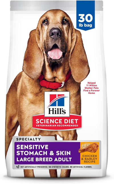 Hill's Science Diet Sensitive Stomach and Skin Adult Large Breed, Chicken Recipe, Dry Dog Food, 13.6kg Bag
