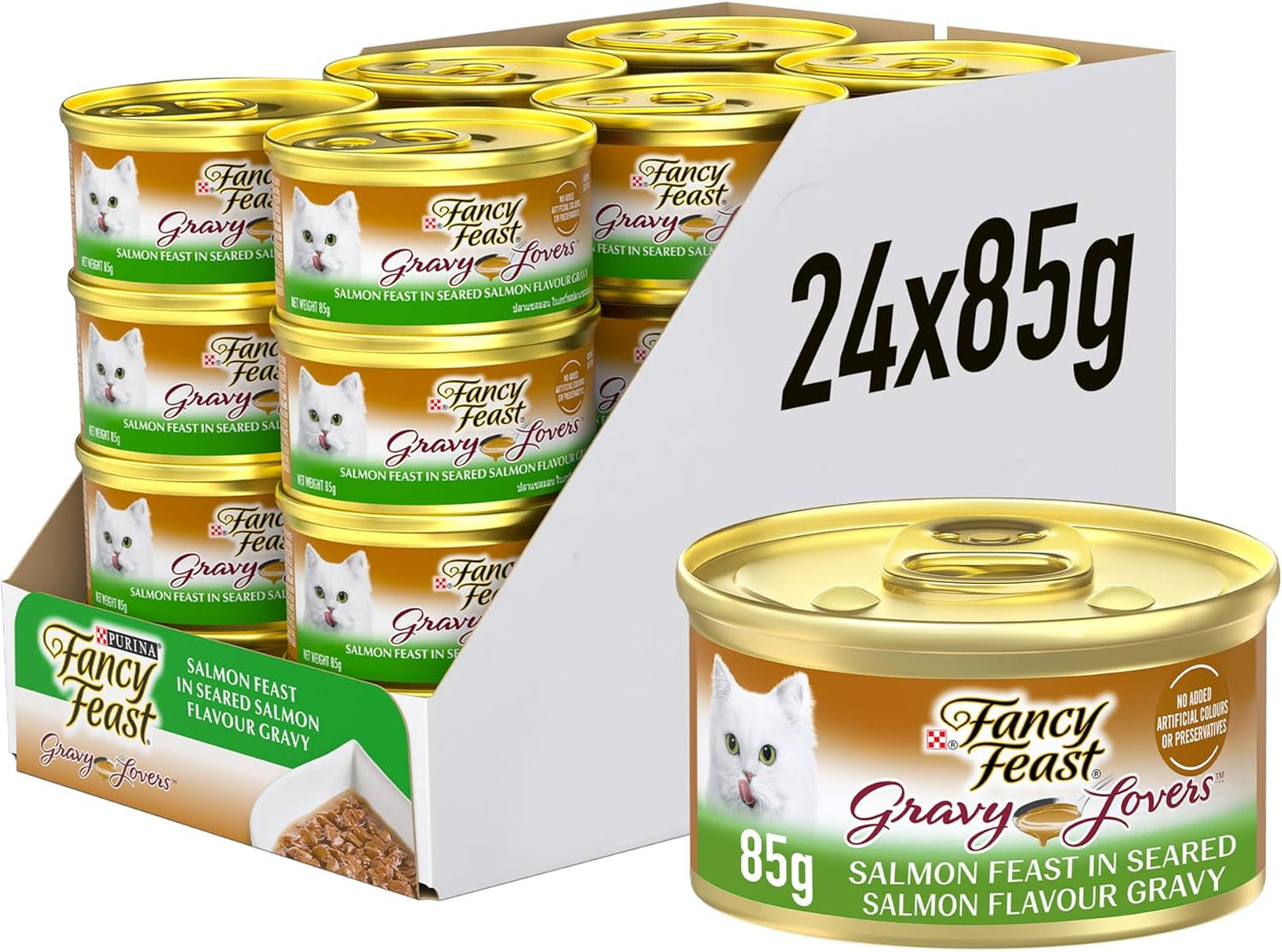 FANCY FEAST Gravy Lovers Adult Wet Cat Food Seared Salmon in Gravy 24x85g