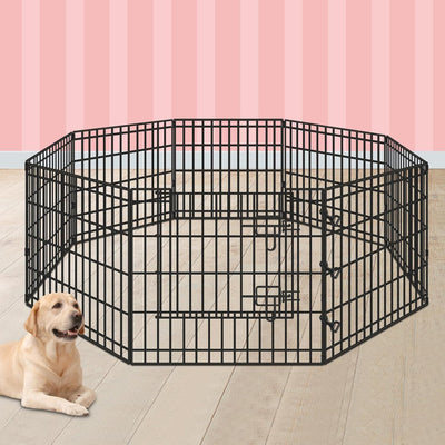 Beastie Foldable Pet Dog Metal Playpen 24", 8 Panels Folding Dog Play Pen Frame for Puppy