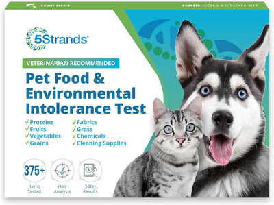 5Strands | Affordable Pet Test | 200 Food Ingredients & 100 Environmental Items Tested Cat & Dog | Allergy Sensitivity & Intolerance at Home Collection Test Kit | Hair Analysis | (Pet 300)