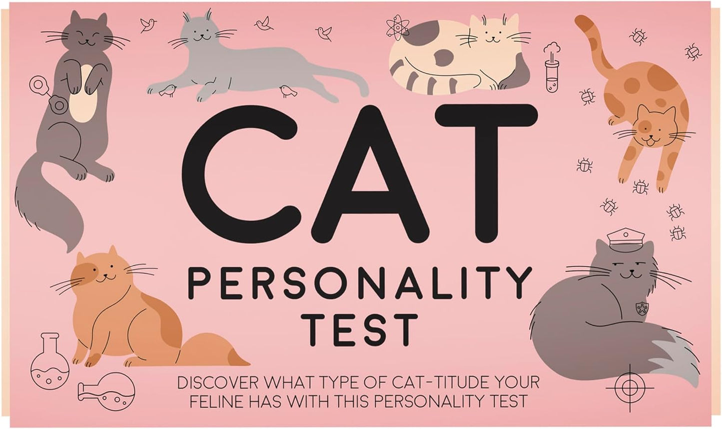 Gift Republic Cat Personality Test Cards - Discover Your Cat’s Unique Traits & Attitude with 100 Fun-Filled Cards for Cat Lovers & New Cat Owners, Pink
