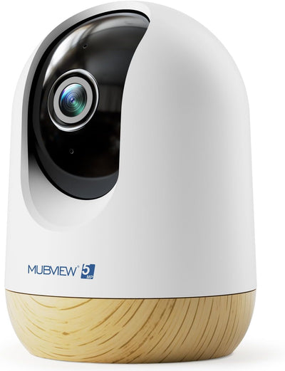 MUBVIEW 5MP Plug-in Indoor Security Camera no Subscription, 5/2.4G WiFi Pet Camera Indoor with Phone app